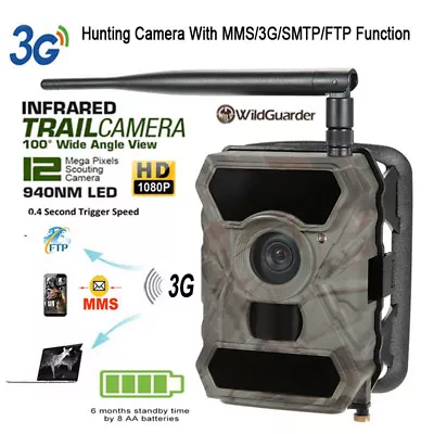 3G MMS WildGuarder 890WG Hunting Camera Scouting Trail Cam Video 1080P IR 940NM • $141.59