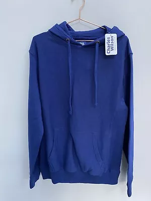 Charles Wilson Hoodie Mens Medium Blue Heavyweight Sweatshirt • £11.95