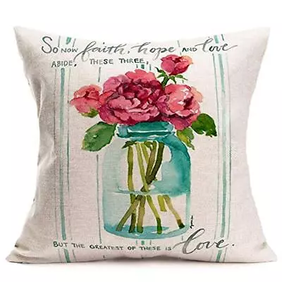 Vintage Floral Pillow Covers Decorative Throw Pillow Case Rose Flowers Leaves... • $15.41