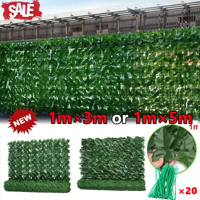 10M Artificial Hedge Fake Ivy Leaf Garden Fence Privacy-Screening Roll Wall Pane • £54.88