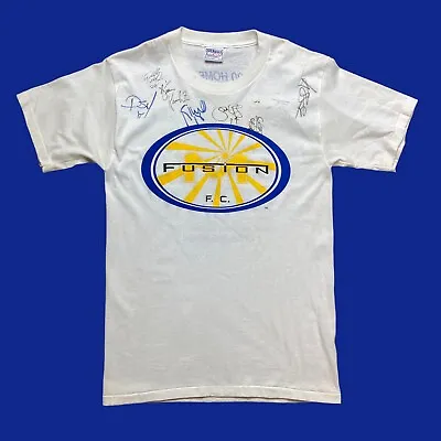 Vintage 90s Miami Fusion FC Soccer MLS Team Signed T-Shirt Adult Size Medium • $400