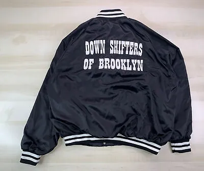 Vintage 80s 90s ASW Jackets Down Shifters Of Brooklyn Car Club Satin Jacket 2XL • $50