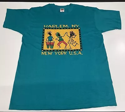 Vintage 90s Harlem New York  T-Shirt Rasta Reggae Dance Tee XL • $19.99