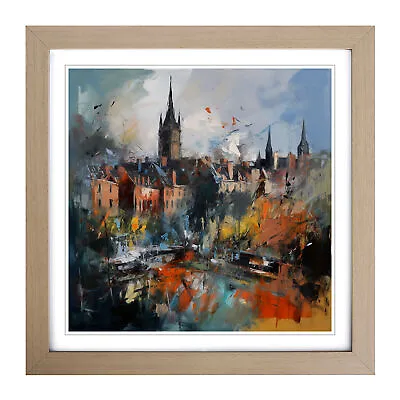 City Of Cambridge Abstract Expressionism Wall Art Print Framed Picture Poster • £34.95