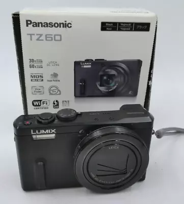 Panasonic LUMIX DMC-TZ60 18.1MP Digital Camera In Black With Box & Accessories • £103