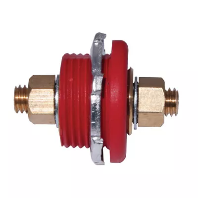 Moroso Battery Cable Connector 74144; Thru-Panel Connector Red Plastic Brass • $27.99