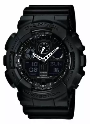 Men's Watch G-Shock Black Resin Strap Anti-Magnetic Ana-Digital GA100-1A1 • $54.99
