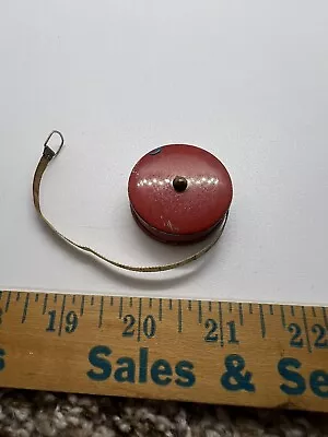 Vintage Metal Retractable Tape Measure Small Red • $8