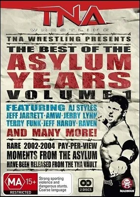 TNA BEST Of The ASYLUM YEARS AJ STYLES Wrestling ACTION (2 DVD SET) NEW Region 4 • $12