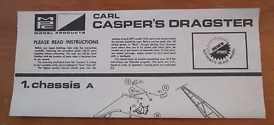 MPC Carl Casper Galloping Ghost II AA/Fuel Dragster 1/25 Instruction Sheet Only • $25