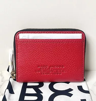 New Marc Jacobs The Leather Slim Zip Around Wallet True Red Retail: $150 • $122