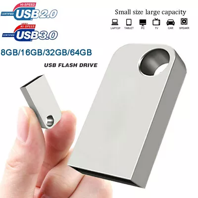 Mini Metal Thumb Flash Drive USB 3.0/2.0 U Disk Memory Stick Pen Drive 64GB 32GB • $4.69