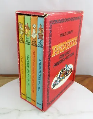 Vintage Walt Disney Parade Fun Fact Fantasy Fiction Box Set 1970 Hardcover Books • $75