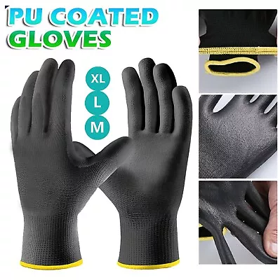 PU Coated Work Safety Gloves General Purpose Mechanic Construct Hand Protection • $19.99