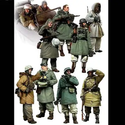 1/35 10pcs Figures Resin Model Kit Winter German Soldiers Infantry WW2 Unpainted • $27.69