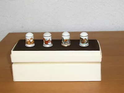 £6.99 • Buy  four  Animal Thimble  Set  By  Franklin  Mint  -  Used In Box