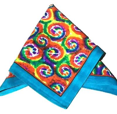 Tie Dye Hippy Bandana 100% Cotton Neck Wrist Wrap Scarf Hair Headwear • £2.99