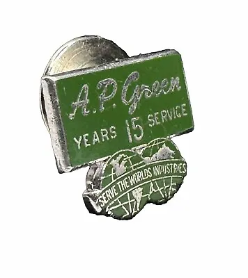 Vintage Sterling Silver AP Green 15 Years Of Service Tie Tack Mexico Missouri MO • $10