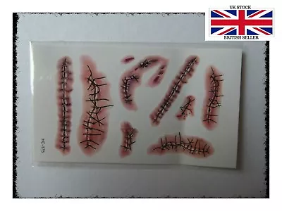 Zombie ScarsFancy Dress TattoosTWDFake Scab Bloody Costume MakeupUK SELLER • £2