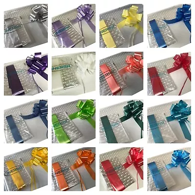 £4.34 • Buy Hamper Wrapping Kit - 2 Metres White Dot Cellophane Wrap With Large Bow