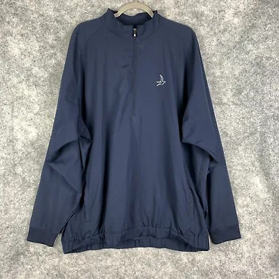 FootJoy Golf WindShirt Jacket Mens XXL 2XL Navy Zip Pullover Stretch Windproof • $31.99