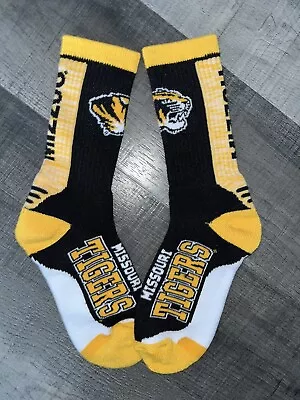 Missouri Tigers Mizzou College Mens Logo Vertical Back Crew Socks Medium • $9.39