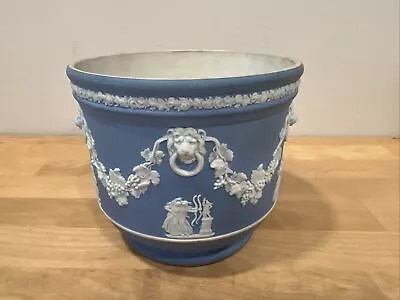 Vintage Wedgwood Jasperware Blue Jardiniere Cache Planter Vase 4 1/4  Tall • $29.99