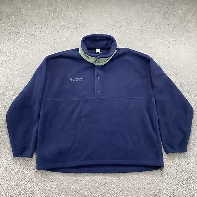 Vintage Columbia Mens Pullover 1/4 Snap Blue Soft Fleece MADE IN USA Size XL • $26.99