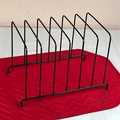 Black Metal Wire LP Vinyl Record Holder For 45 RPM 6 Compartments • $12.99