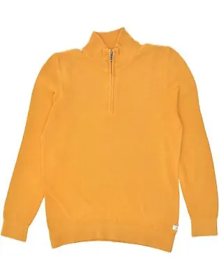 S.OLIVER Mens Slim Fit Zip Neck Jumper Sweater Large Yellow Cotton AZ22 • $27.95