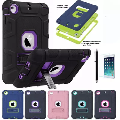 For IPad Mini/Pro 9.7/12.9” Case Shockproof Heavy Duty Rubber Hard Stand Cover  • $15.99