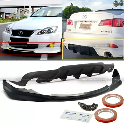 For 06-08 IS250 IS350 F Sport Style PU Front Lip & Rear Diffuser Bumper Body Kit • $149.99