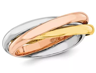 Ladies 14K Tri-Color Interlocking Gold Ring • $636.99