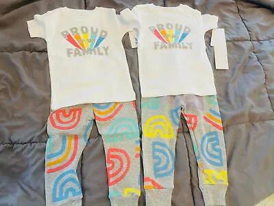  Nwt 12m 18m 24m Boy Girl TWINS PROUD Of My FAMILY Rainbow PRIDE Pajamas Carters • $28.80