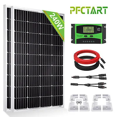 240W Solar Panel Kit 12V 30A Solar Controller Off Grid For RV Caravan Home Boat • £199.99