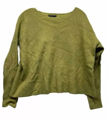 Eileen Fisher Womens Size L Yellow Green Merino Wool Blend Pullover Sweater (J5) • $31.49