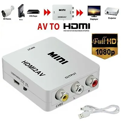 HDMI To RCA AV Adapter Converter Cable CVBS 3RCA 1080P Composite Video Audio /1x • $14.99