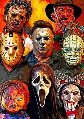 Horror Movie Villains Bb2 Poster Print A4 A3 Size Buy 2 Get Any 2 Free • £6.97