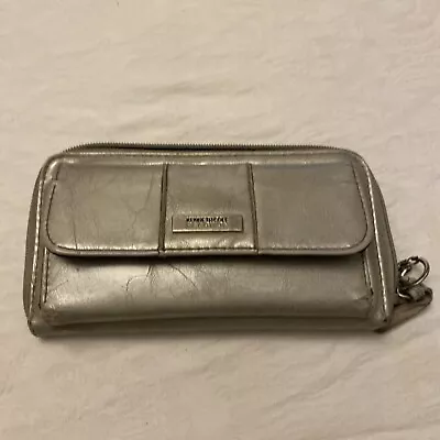 Kenneth Cole Reaction Purse Wallet Silver Leather • £25