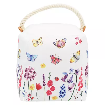 BUTTERFLY GARDEN DOORSTOP CUBE  With Rope Handle • £13.99