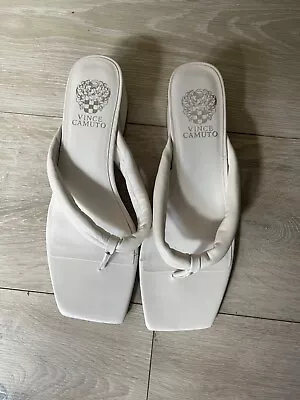 Vince Camuto White Thong Sandals 9 1/2  • $60