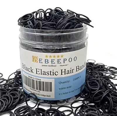 Mini Rubber Black Elastic Hair Ties Bands With A Box，BEBEEPOO 2500pcs  Soft ... • $14.84
