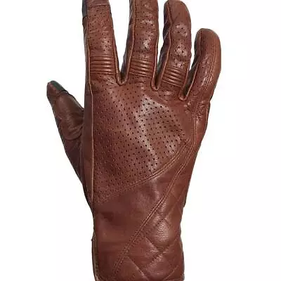 Triumph Banner Brown Motorcycle Leather Summer Gloves Mgvs20119 All Sizes • $68.45