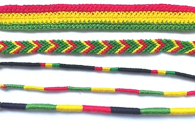 RASTA FRIENDSHIP BRACELET BAND ANKLE CHAIN Red/green/gold *Soft Cotton*AFRICA • $3.10