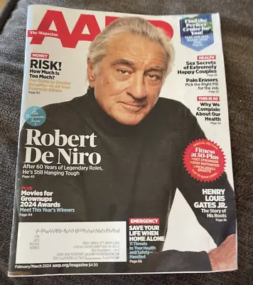 AARP Magazine - February/March 2024 - Robert DeNiro  On Cover. • $7.99