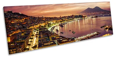£39.99 • Buy Naples City Skyline Italy Print PANORAMA CANVAS WALL ART Picture Orange