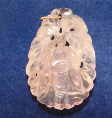 $69.99 • Buy Vintage Pale Pink Carved Jade Pendant