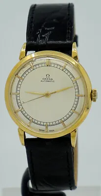 Omega Ref 694983 18k Gold 33mm Cal.28.10.SC.PC Bump-Automatic Vintage Watch • $3400