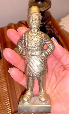 Policeman Vintage Cop Statue Boss Bobbie Solid Brass Cast Paperweight HEAVY • $12.80