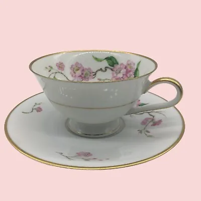Heinrich Crown H&C SELB  Blossom Time Tea Cup And Saucer Bavaria Germany Vintage • $30